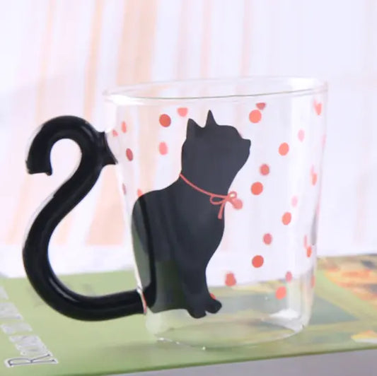 Cartoon Cat Glass Water Cup